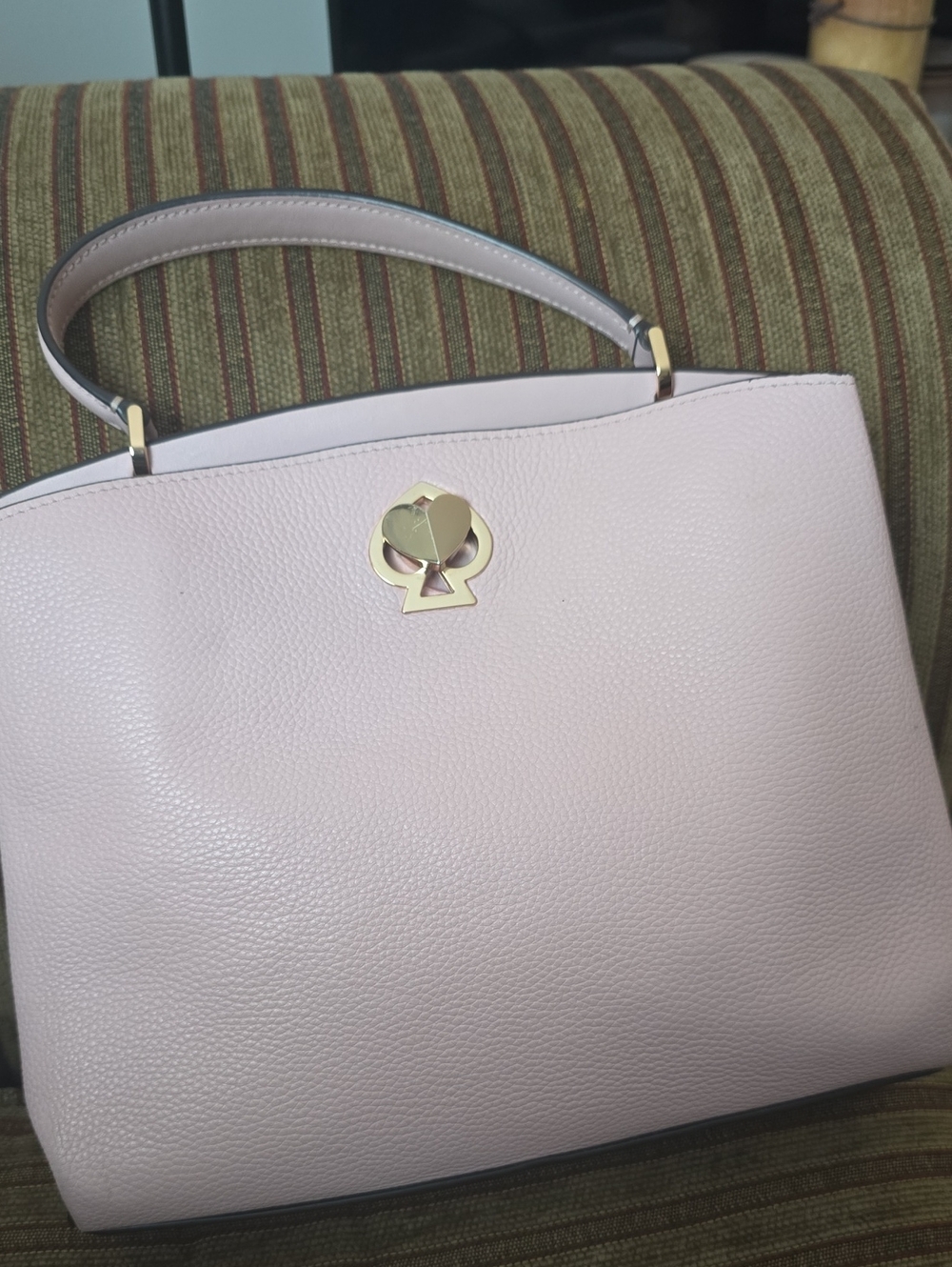 kate spade Pale Blush Leather Top-Handle Satchel with Gold Logo